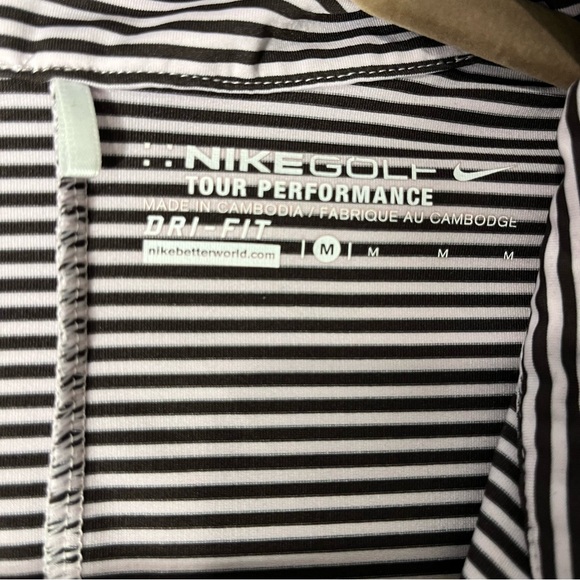 Nike Golf Tour Performance Dri-Fit Grey and pink Striped Women's 1/2 Zip - Picture 4 of 11